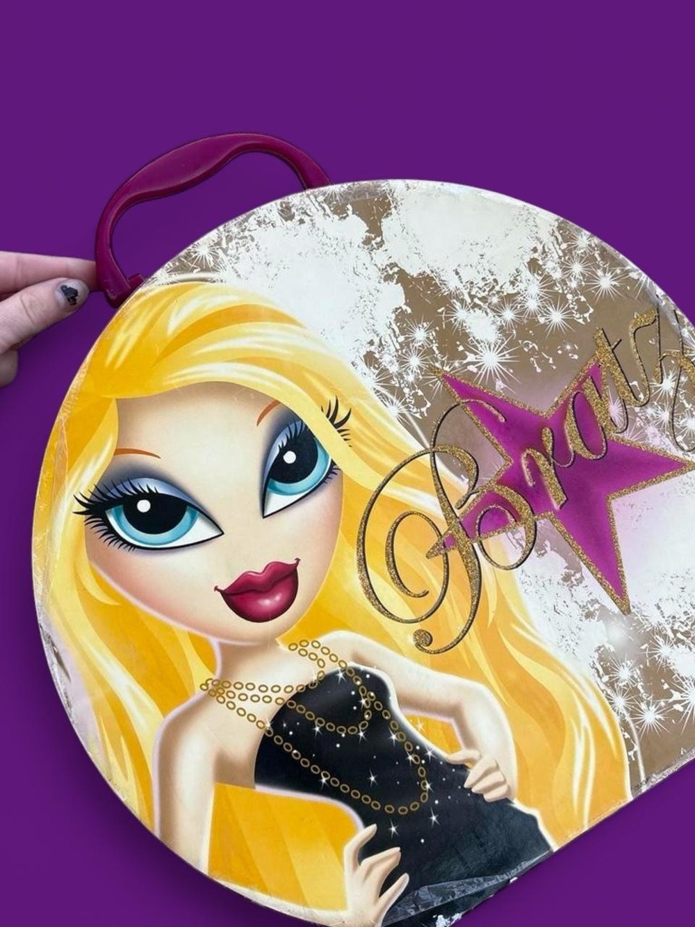 Y2K BRATZ Purse - Blonde Doll Graphic in Pink and Gold